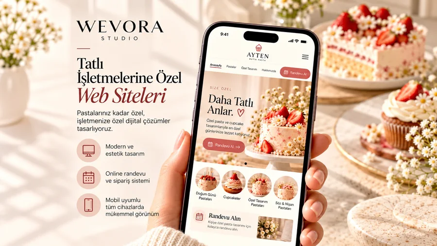 Ayten butik pasta için randevu ve sipariş sistemli mobil web sitesi tasarımı